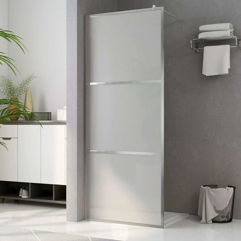 vidaXL Begehbare Duschwand mit voll mattiertem ESG-Glas 100x195 cm