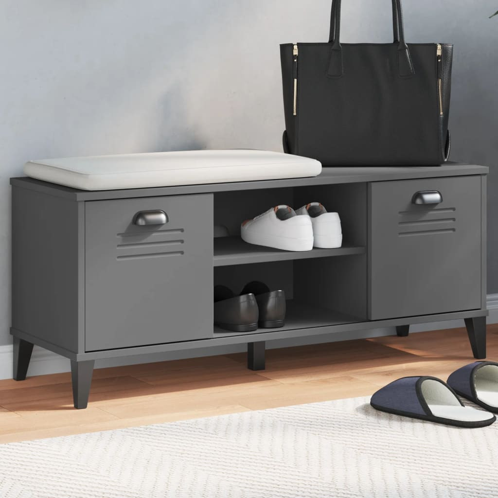 vidaXL Schuhbank VIKEN Anthrazit 106x35x45 cm Holzwerkstoff