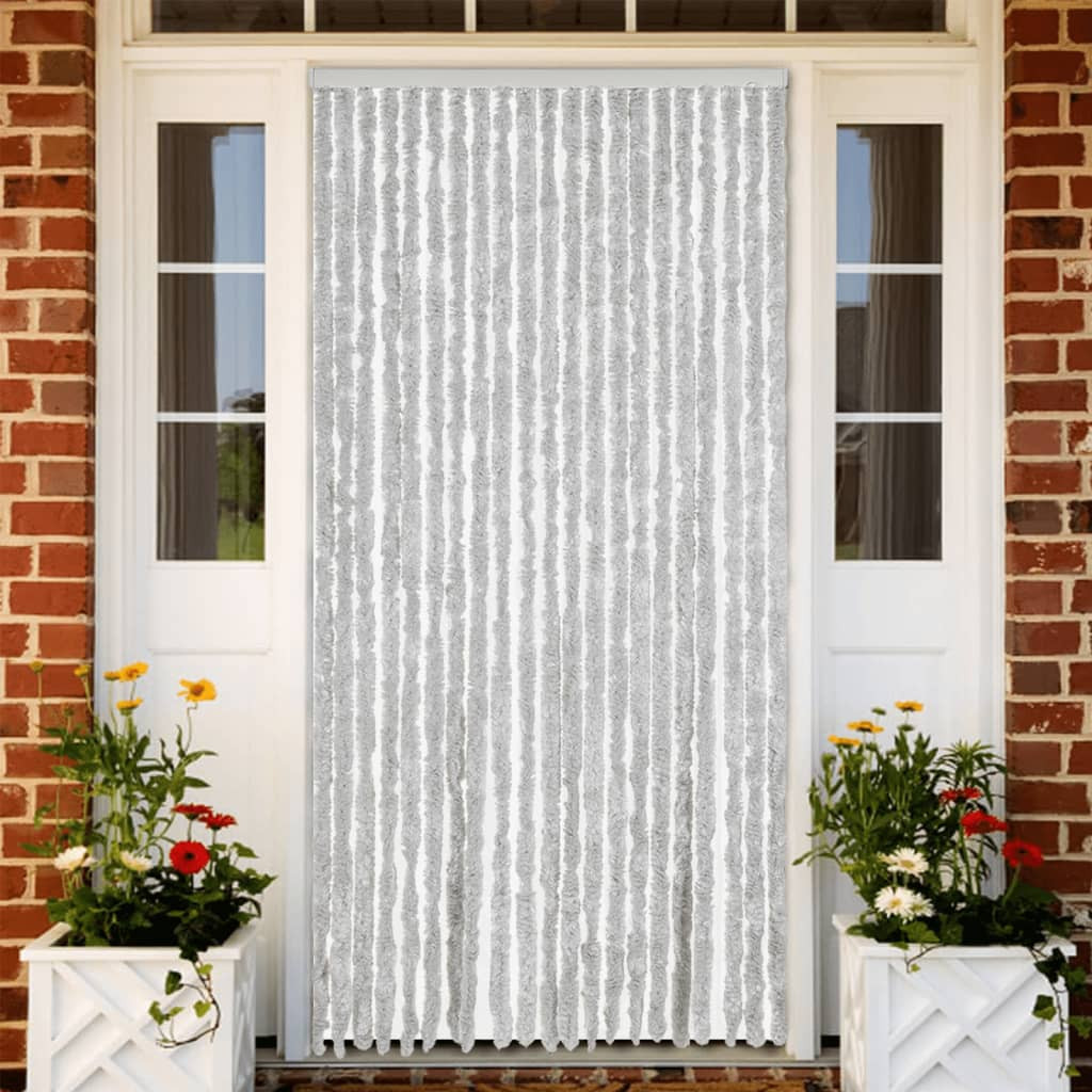 vidaXL Fliegenvorhang Grau 90x200 cm Chenille