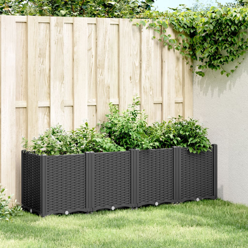 vidaXL Pflanzkübel Schwarz 160x40x53 cm PP