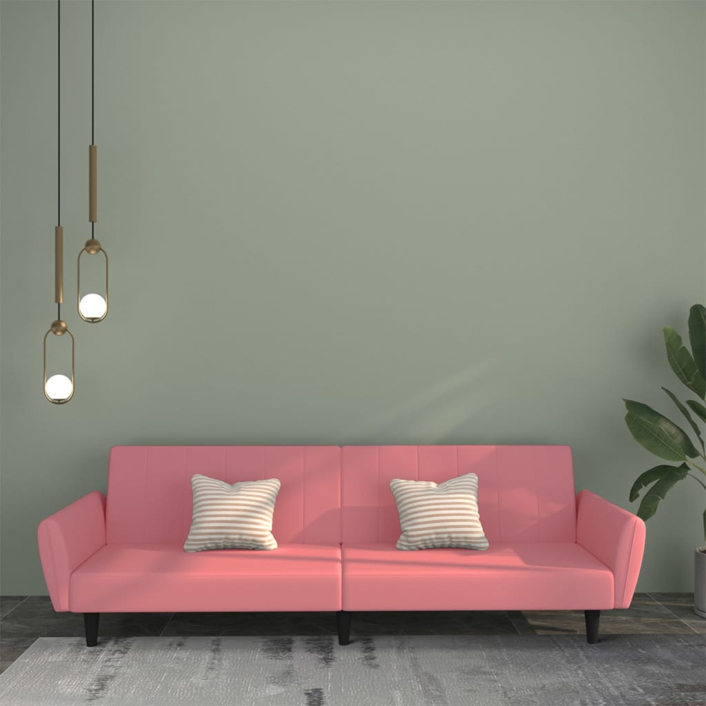 vidaXL Schlafsofa 2-Sitzer Rosa Samt