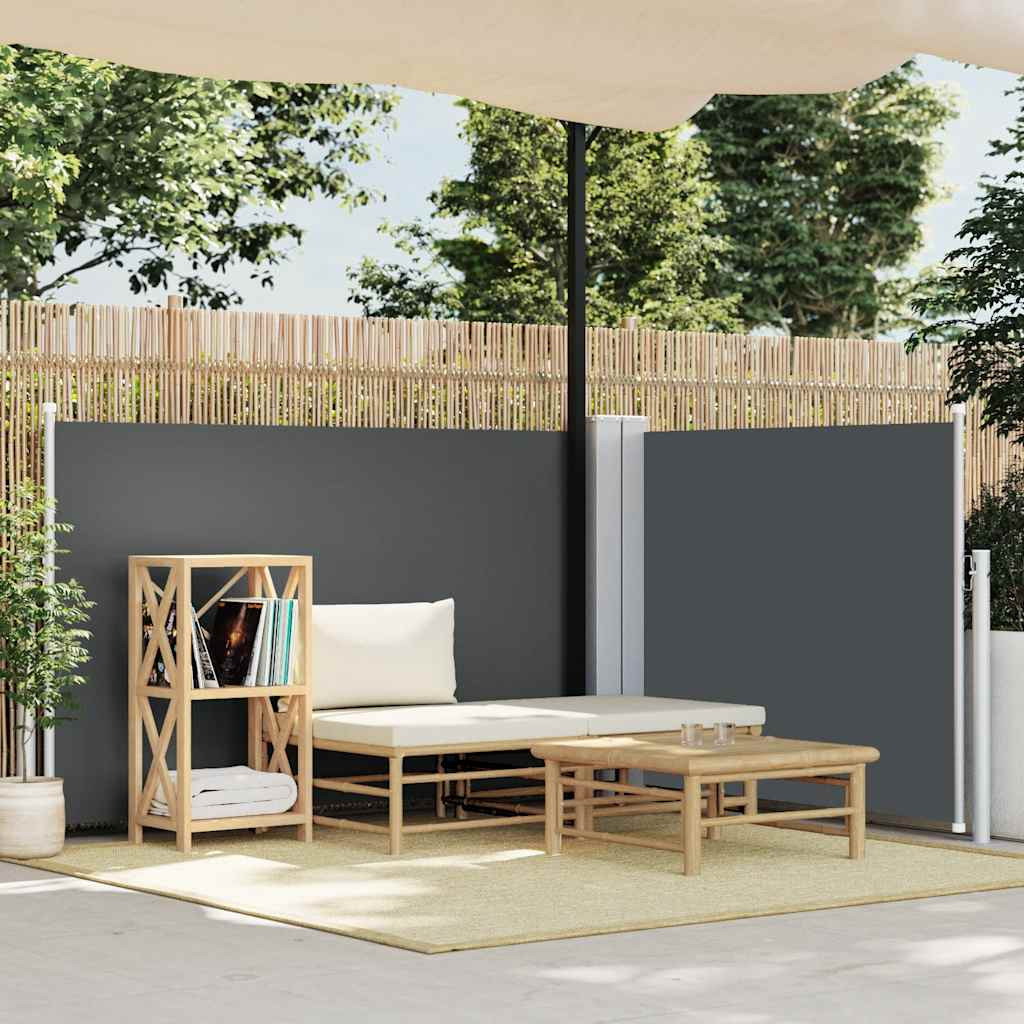 vidaXL Ausziehbare Seitenmarkise Anthrazit 120 x 1000 cm