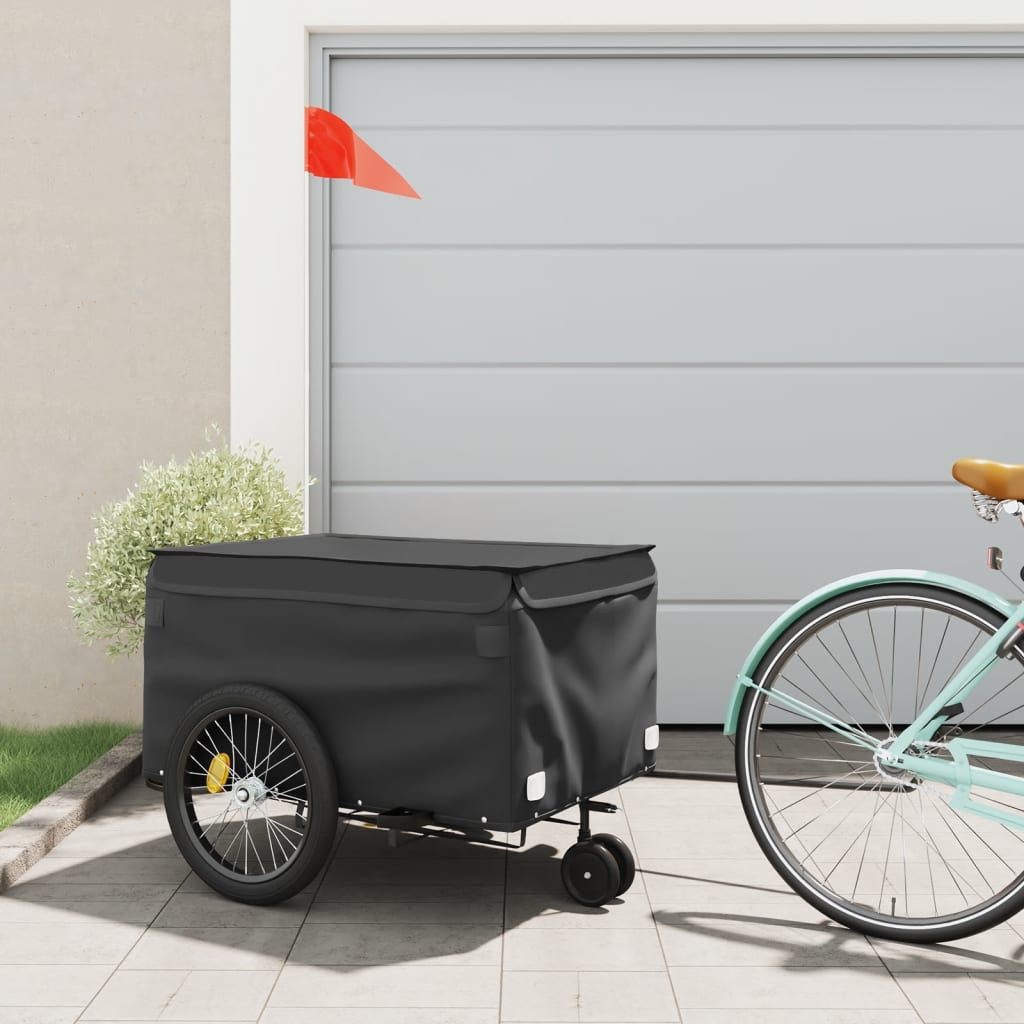 vidaXL Fahrradanhänger Schwarz 45 kg Eisen