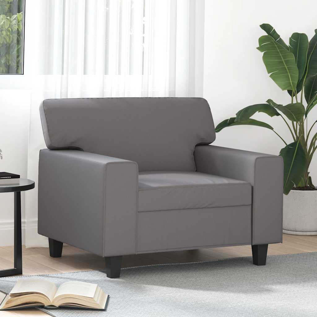 vidaXL Sessel Grau 60 cm Kunstleder