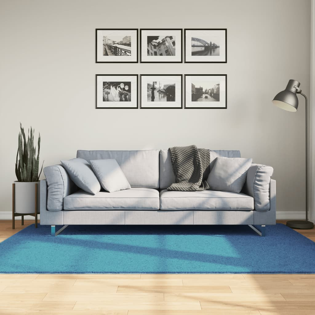 vidaXL Teppich OVIEDO Kurzflor Türkis 140x200 cm