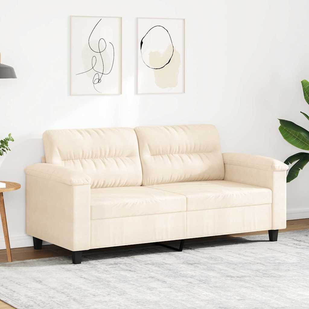 vidaXL 2-Sitzer-Sofa Beige 140 cm Mikrofasergewebe