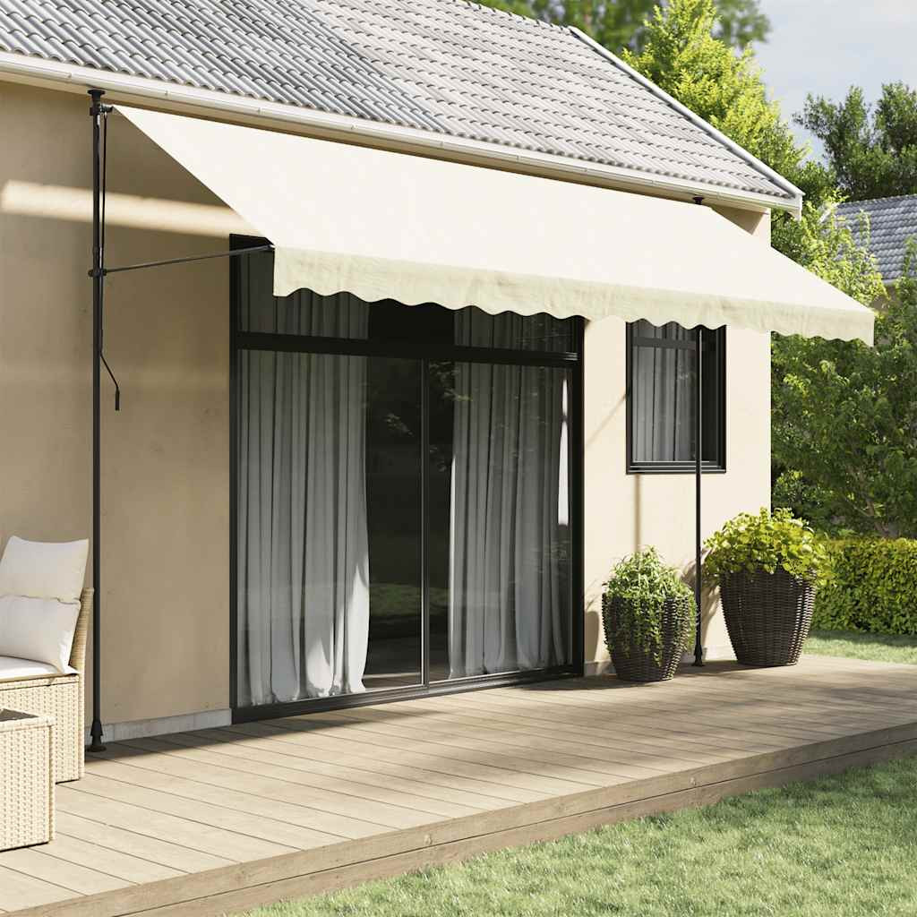 vidaXL Markise Einziehbar Creme 400x150 cm Stoff und Stahl