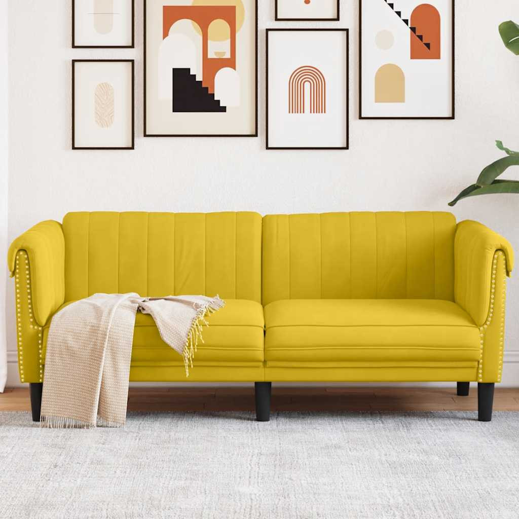 vidaXL Sofa 2-Sitzer Gelb Samt