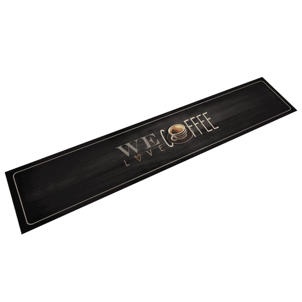 vidaXL Küchenteppich Waschbar Kaffee 60x300 cm Samt