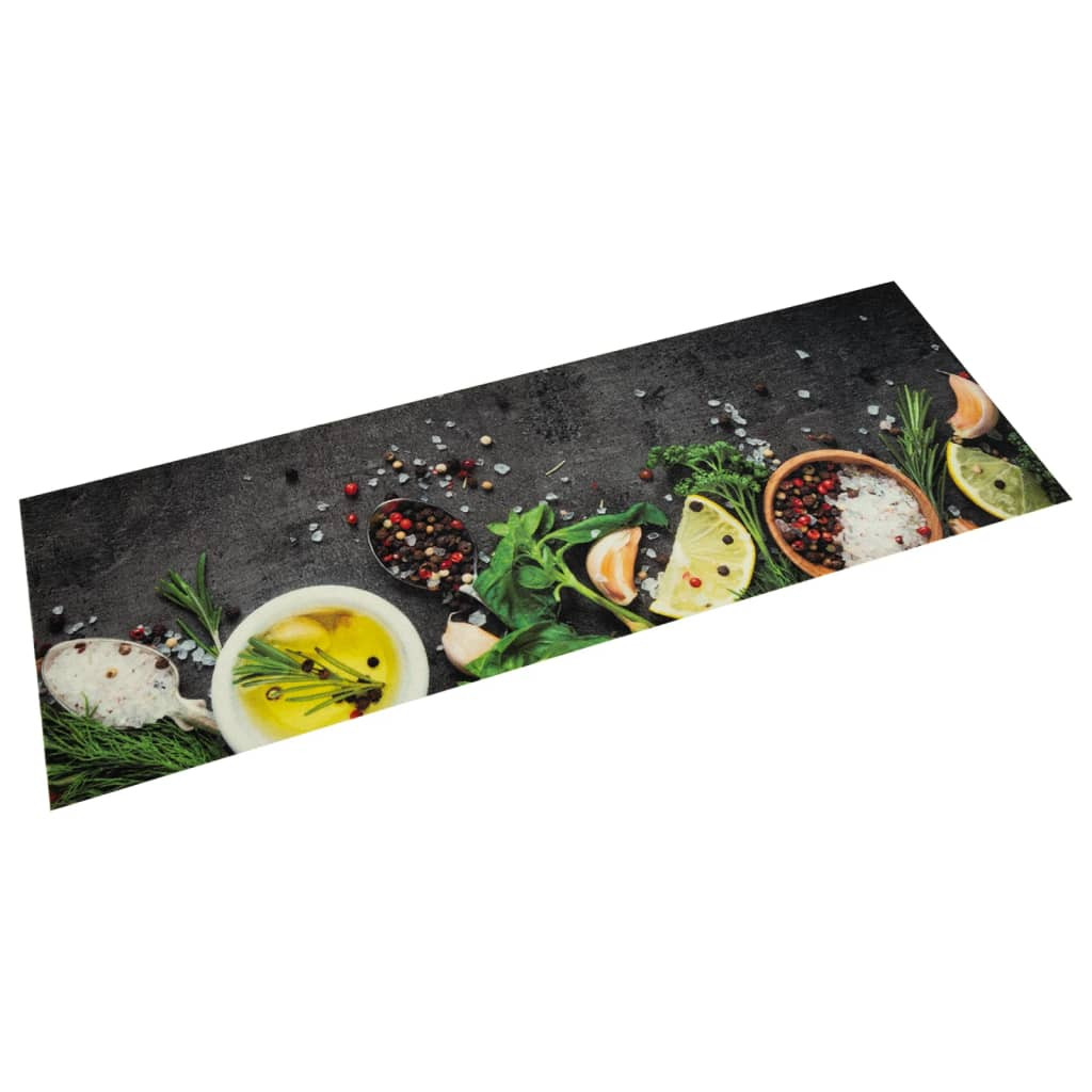 vidaXL Küchenteppich Waschbar Gewürze 60x180 cm Samt