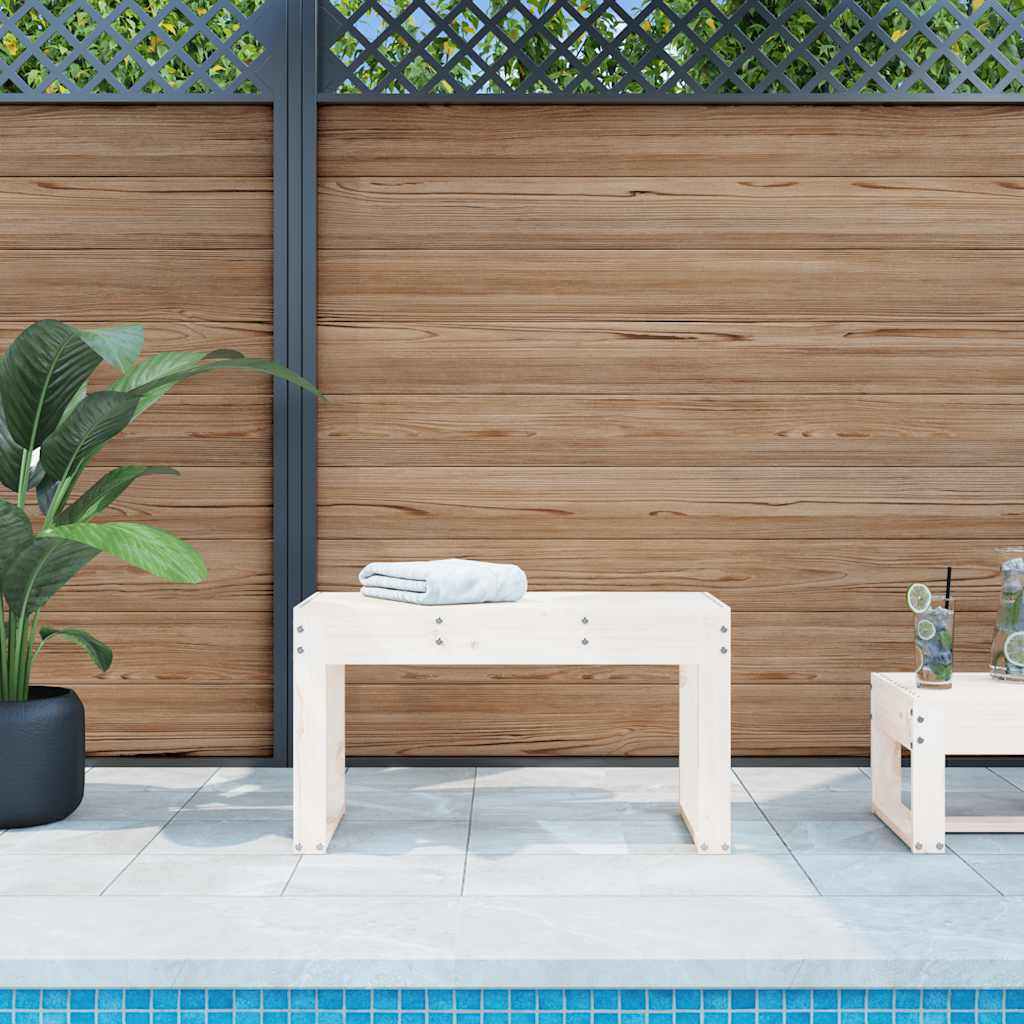vidaXL Gartenbank Weiß 80x38x45 cm Massivholz Kiefer