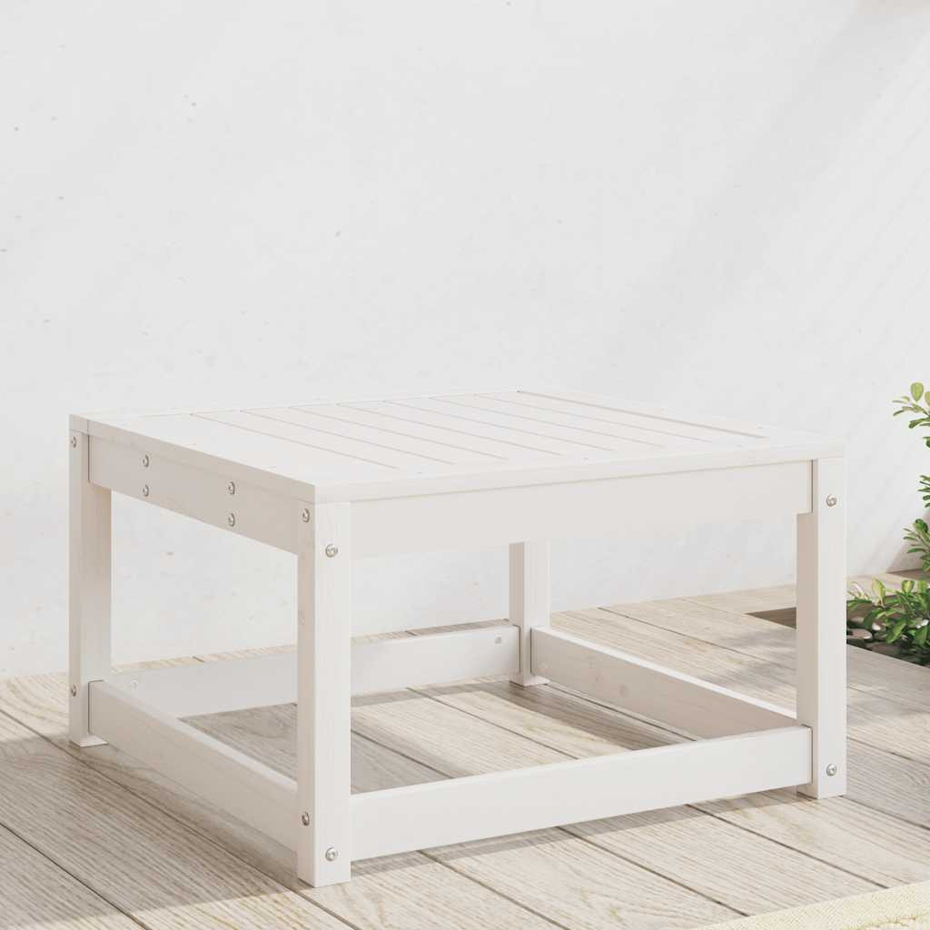 vidaXL Gartenhocker Weiß Massivholz Kiefer