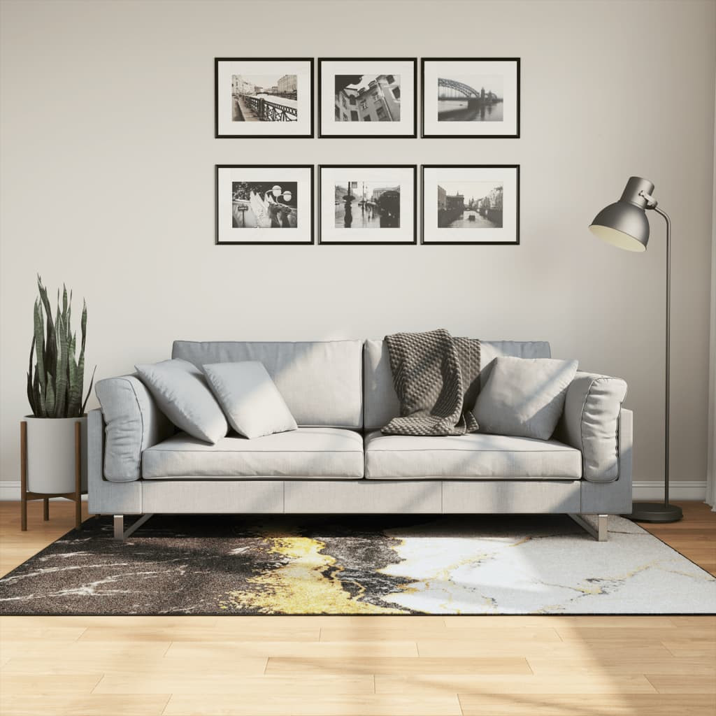 vidaXL Teppich Waschbar Mehrfarbig 120x180 cm