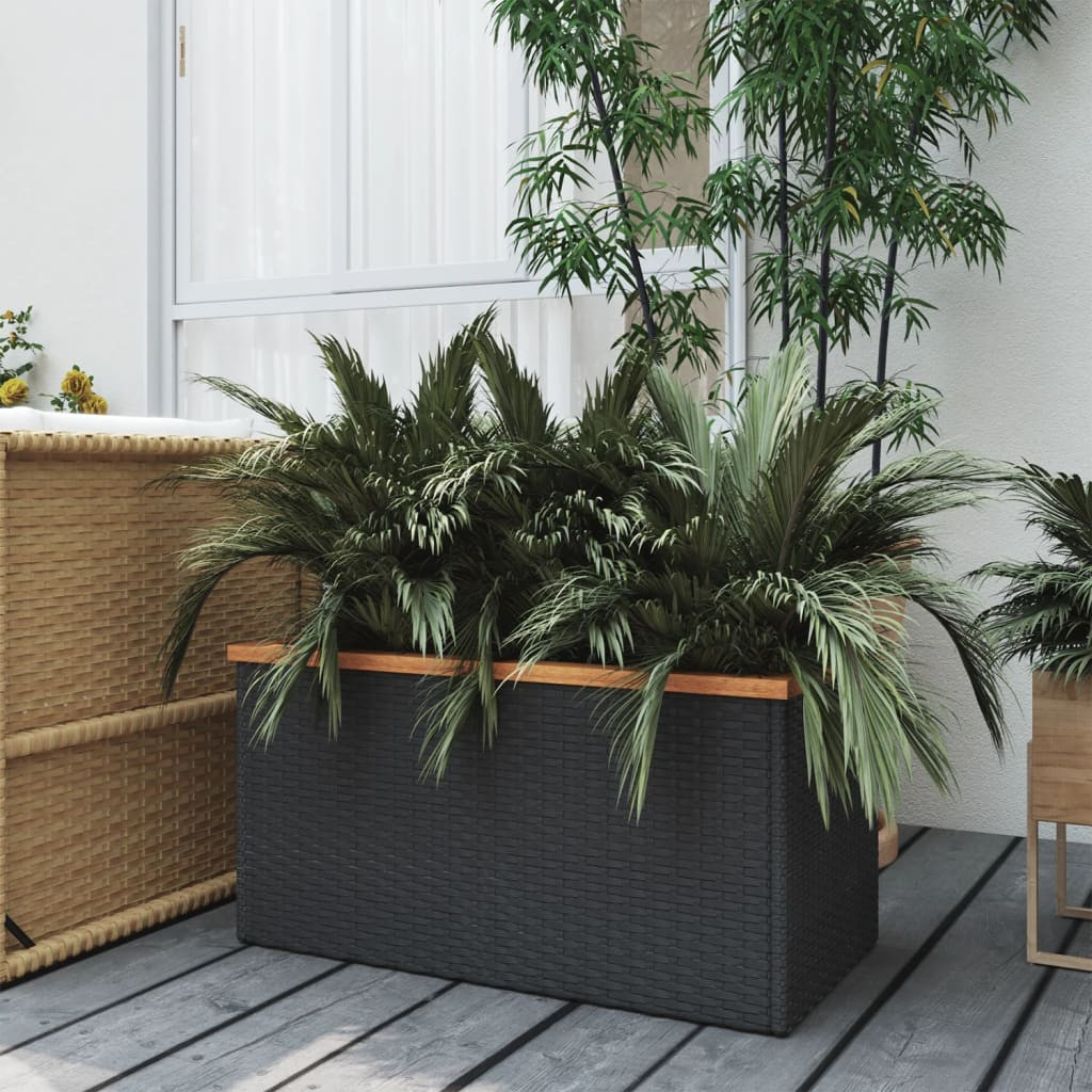 vidaXL Pflanzkübel Schwarz 80x40x40 cm Poly Rattan