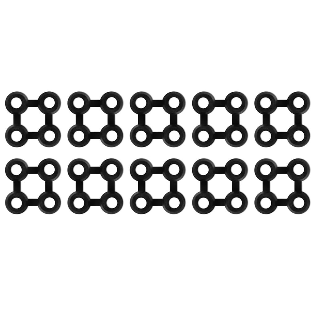 vidaXL Verbinder für Ringgummimatten 10 Stk. Gummi Schwarz