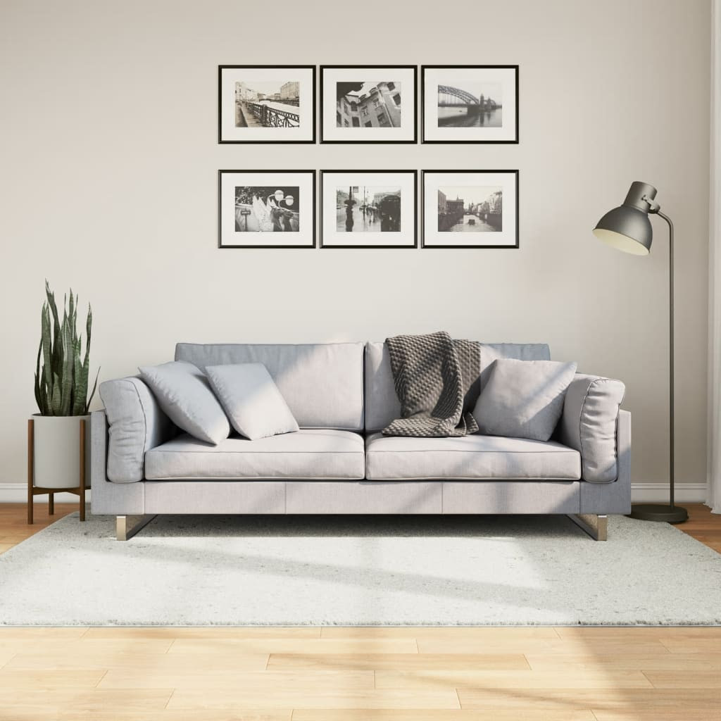 vidaXL Teppich OVIEDO Kurzflor Creme 140x200 cm