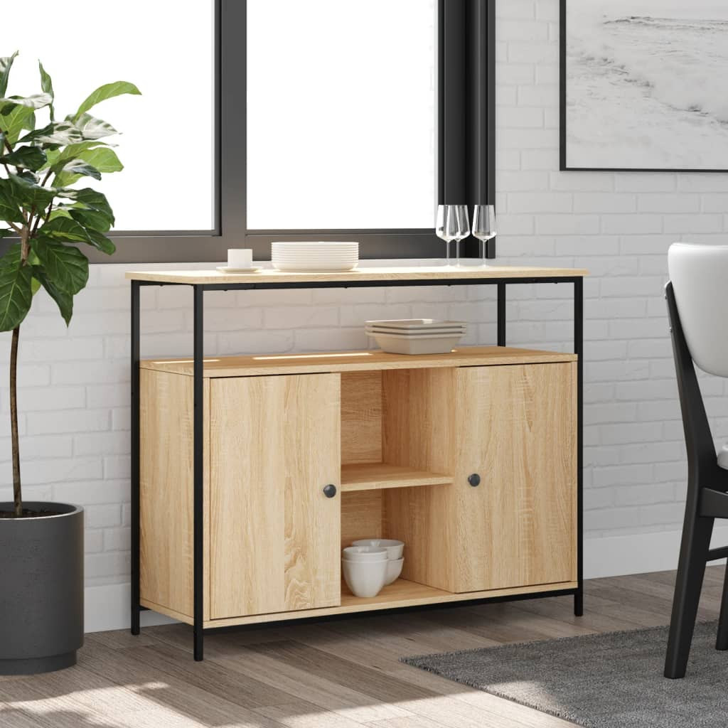 vidaXL Sideboard Sonoma-Eiche 100 x 35 x 80 cm Holzwerkstoff