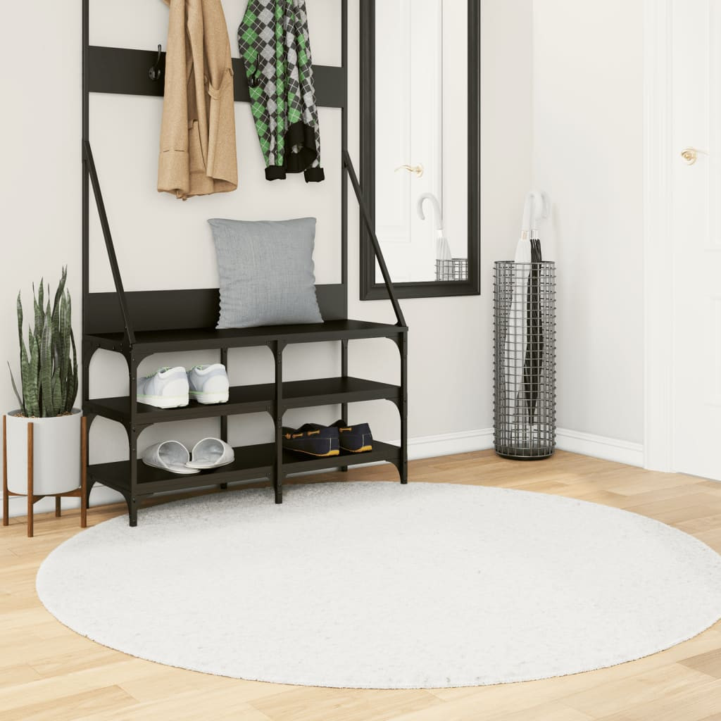 vidaXL Teppich OVIEDO Kurzflor Creme Ø 160 cm
