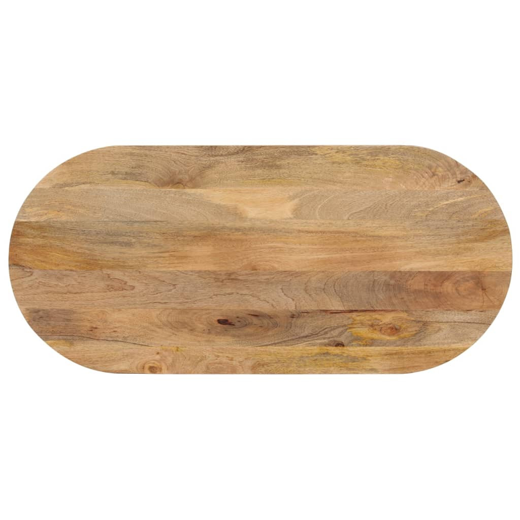 vidaXL Tischplatte 110x50x2,5 cm Oval Massivholz Mango