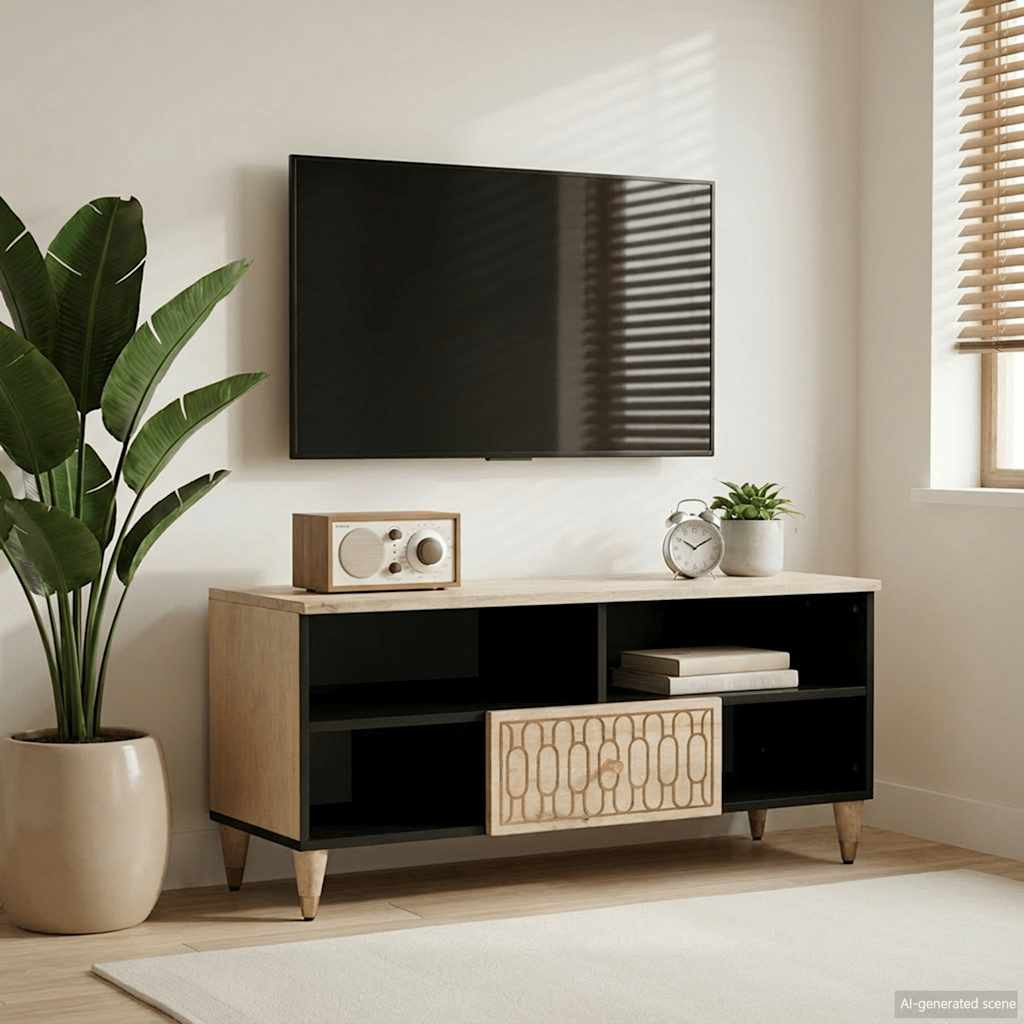 vidaXL TV-Schrank 100x33x46 cm Massivholz Mango