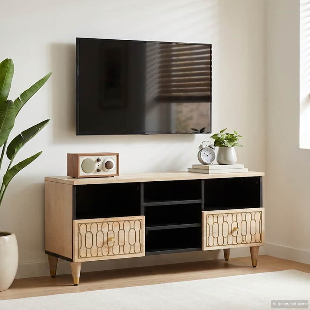 vidaXL TV-Schrank 100x33x46 cm Massivholz Mango
