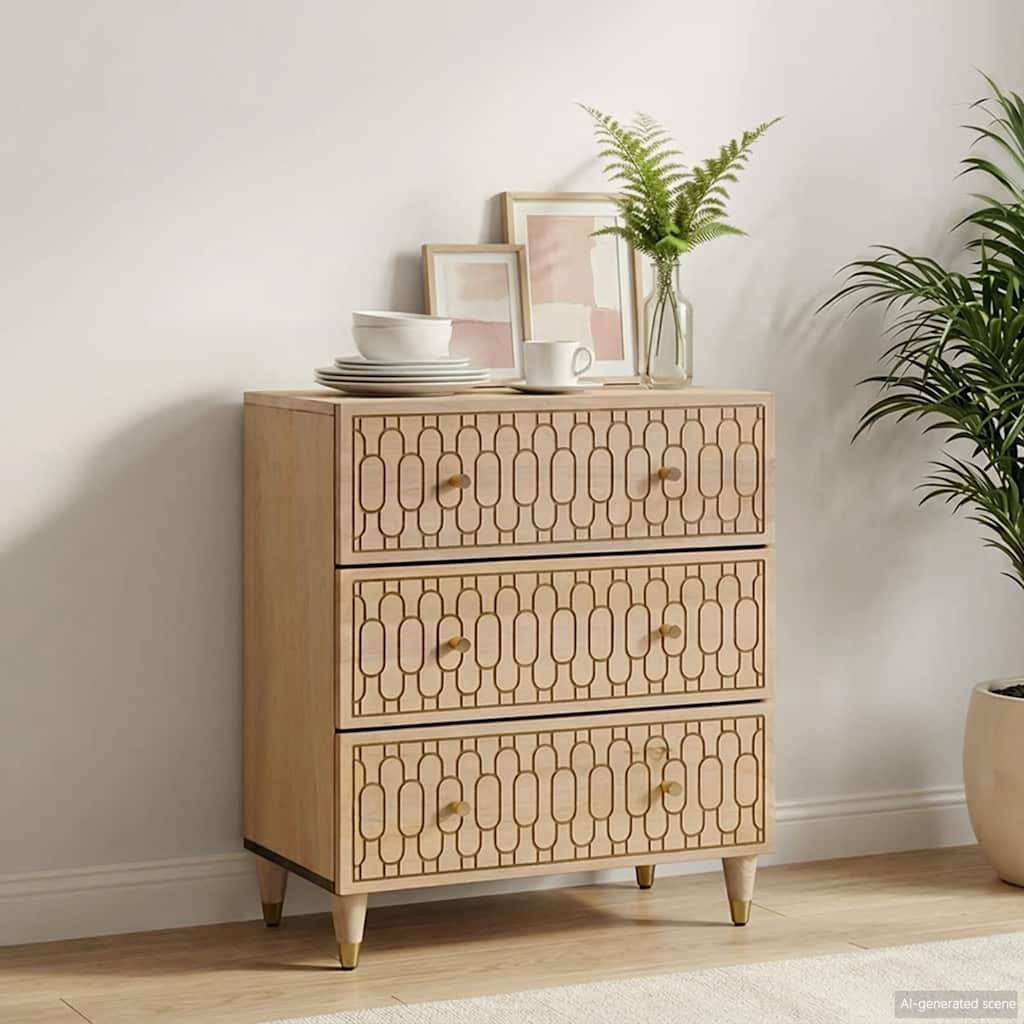 vidaXL Beistellschrank 60x33x75 cm Massivholz Mango