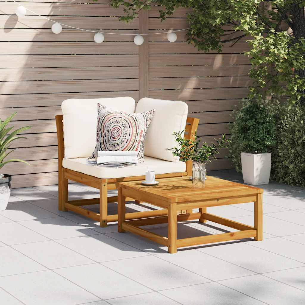vidaXL Garten-Ecksofa mit Kissen 73x73x65 cm Massivholz Akazie