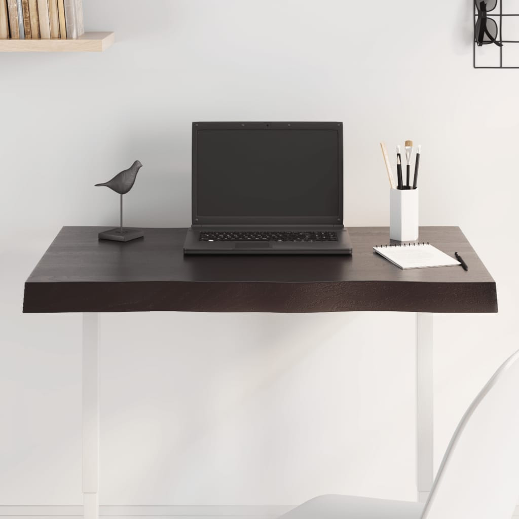 vidaXL Tischplatte 80x60x(2-6) cm Massivholz Behandelt Baumkante