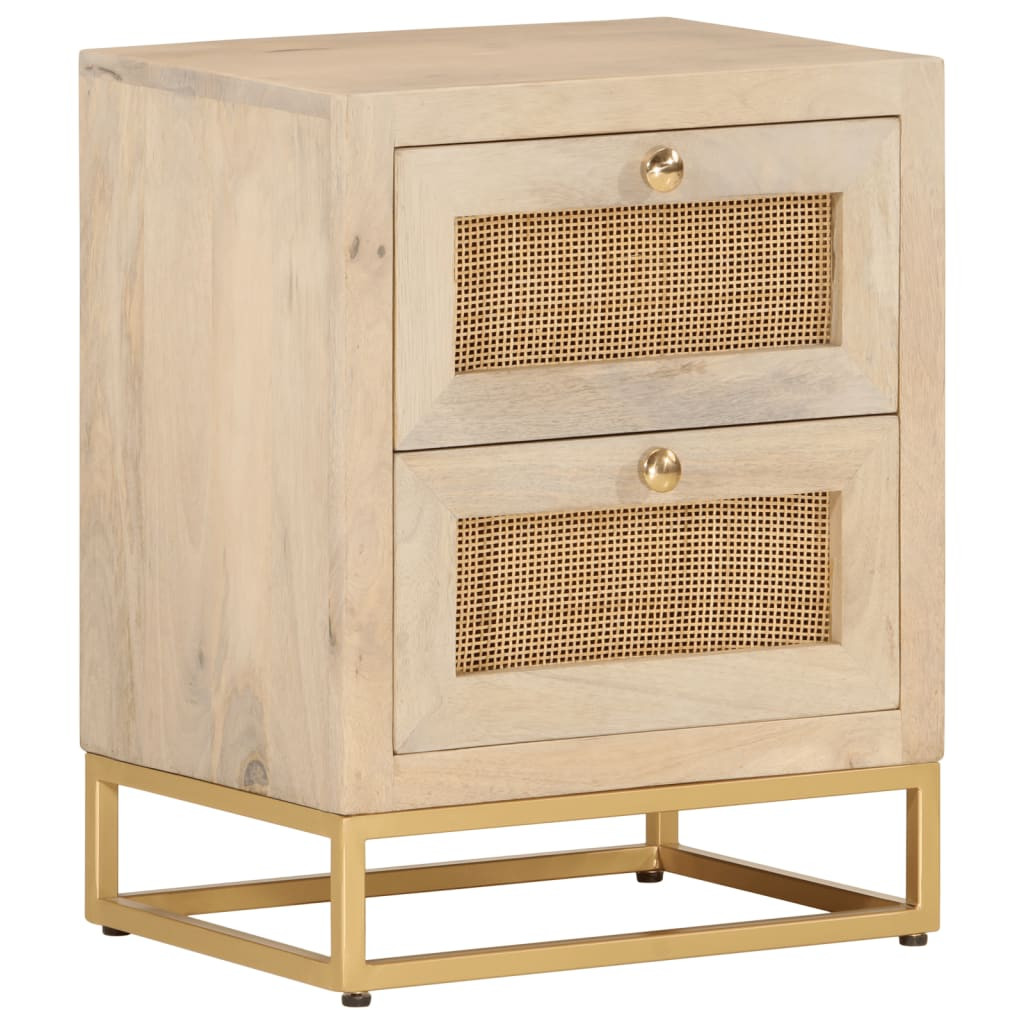 vidaXL Nachttisch 40x30x50 cm Massivholz Mango und Eisen
