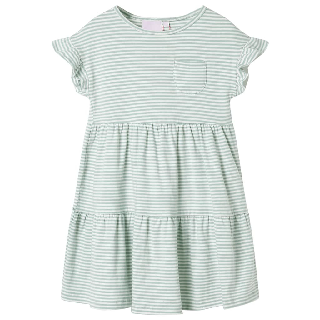 Kinderkleid mit Rüschenärmeln Minzgrün 128