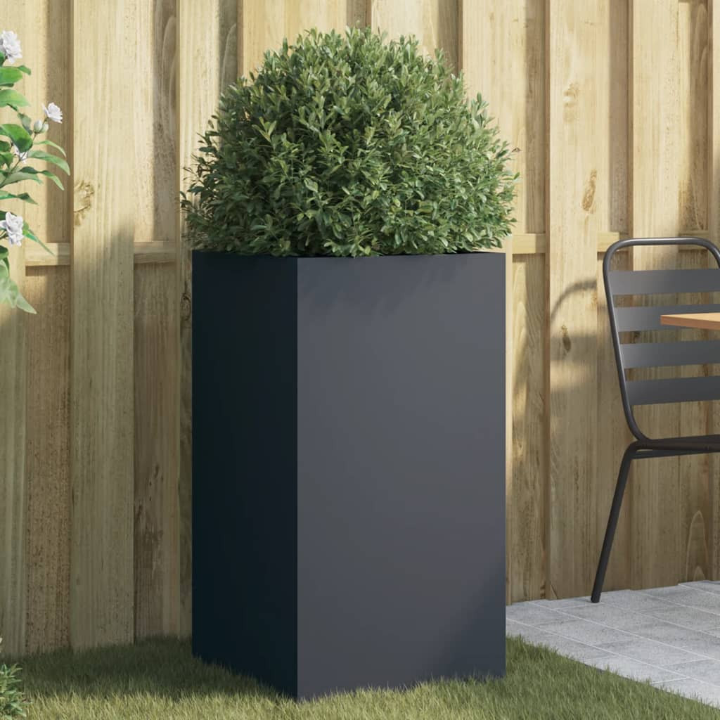 vidaXL Pflanzkübel Anthrazit 42x38x75 cm Stahl
