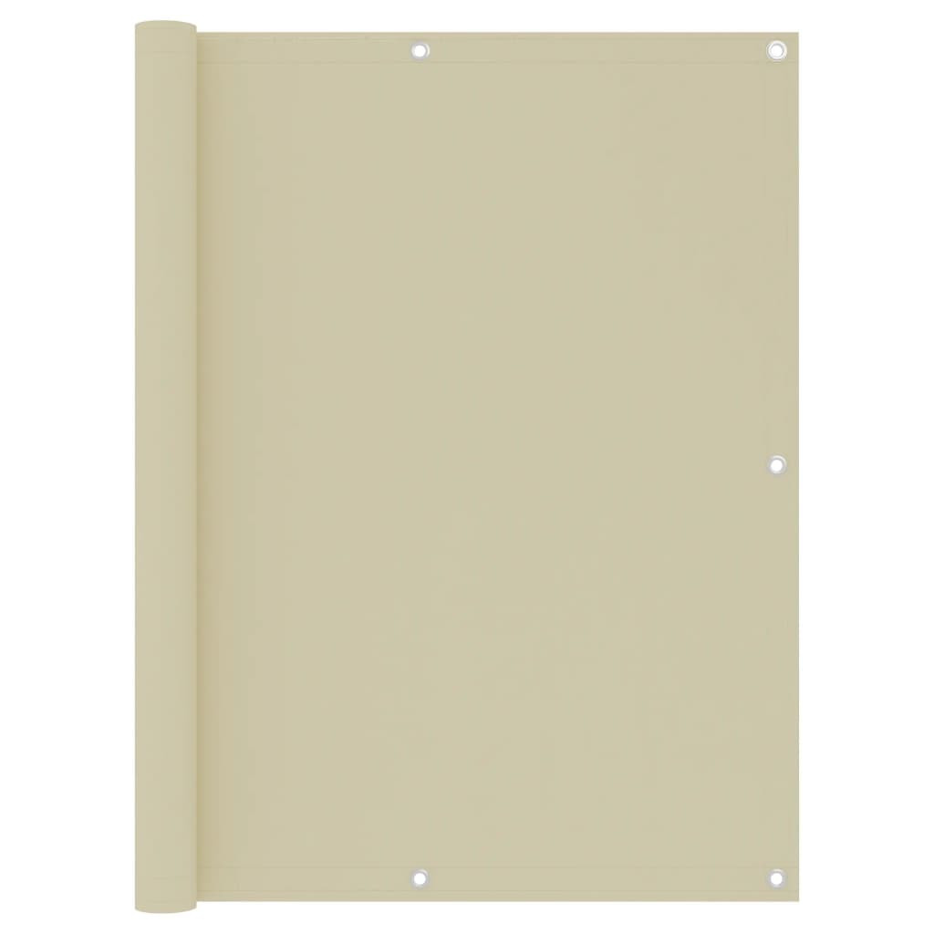 vidaXL Balkon-Sichtschutz Creme 120x600 cm Oxford-Gewebe