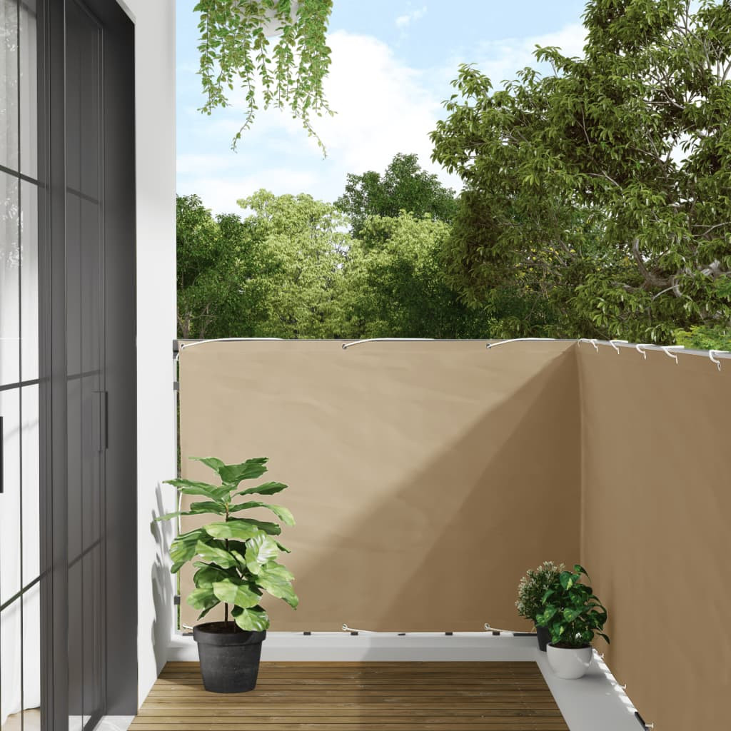 vidaXL Balkon-Sichtschutz Beige 120x500 cm Oxford-Gewebe