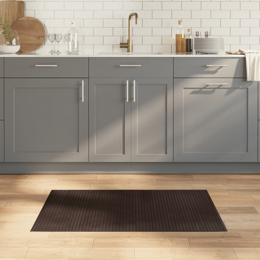 vidaXL Teppich Rechteckig Dunkelbraun 60x100 cm Bambus