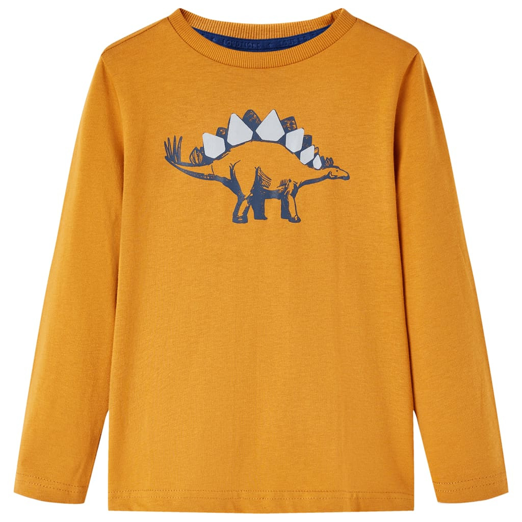 Kinder-Langarmshirt Dunkles Ocker 92