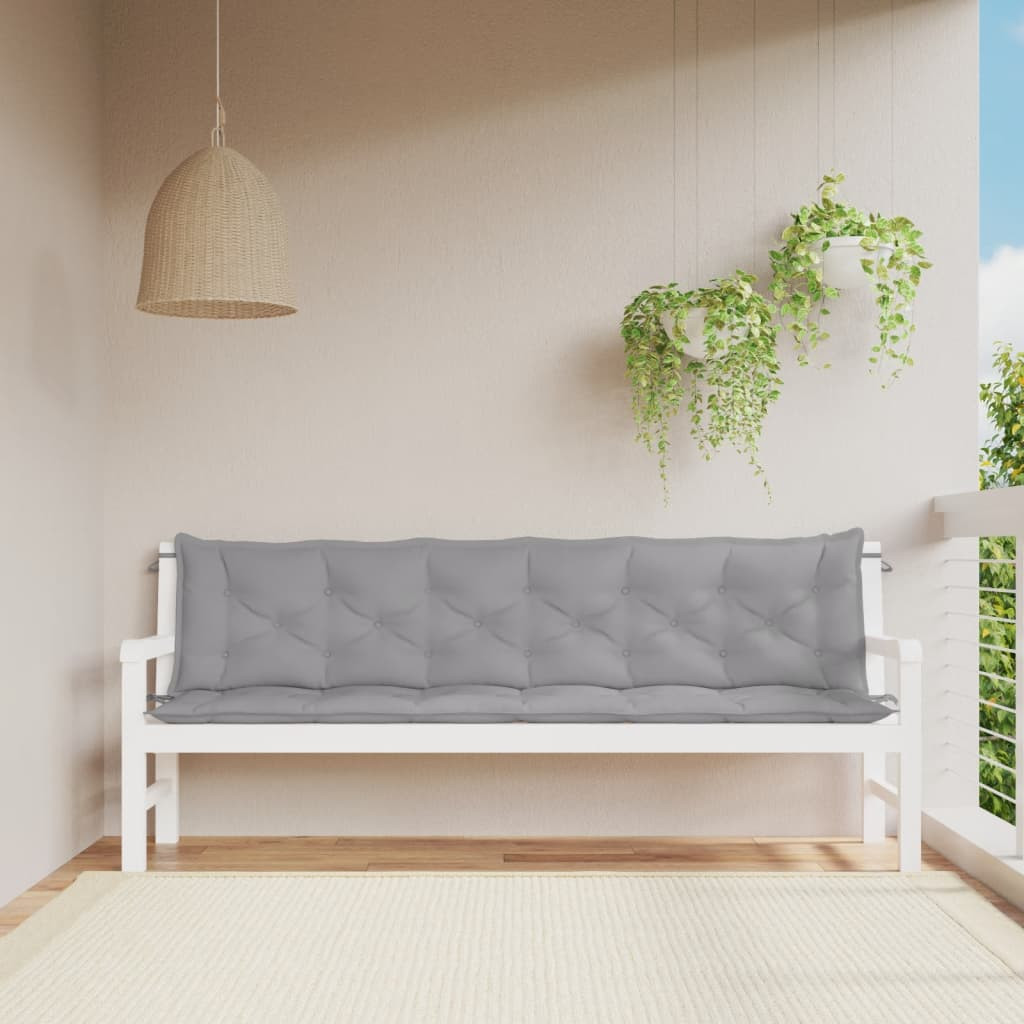 vidaXL Gartenbank-Auflagen 2 Stk. Grau 200x50x7 cm Oxford-Gewebe