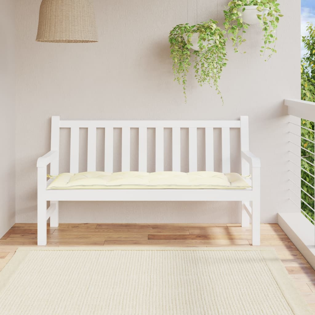 vidaXL Gartenbank-Auflage Creme 150x50x7 cm Oxford-Gewebe