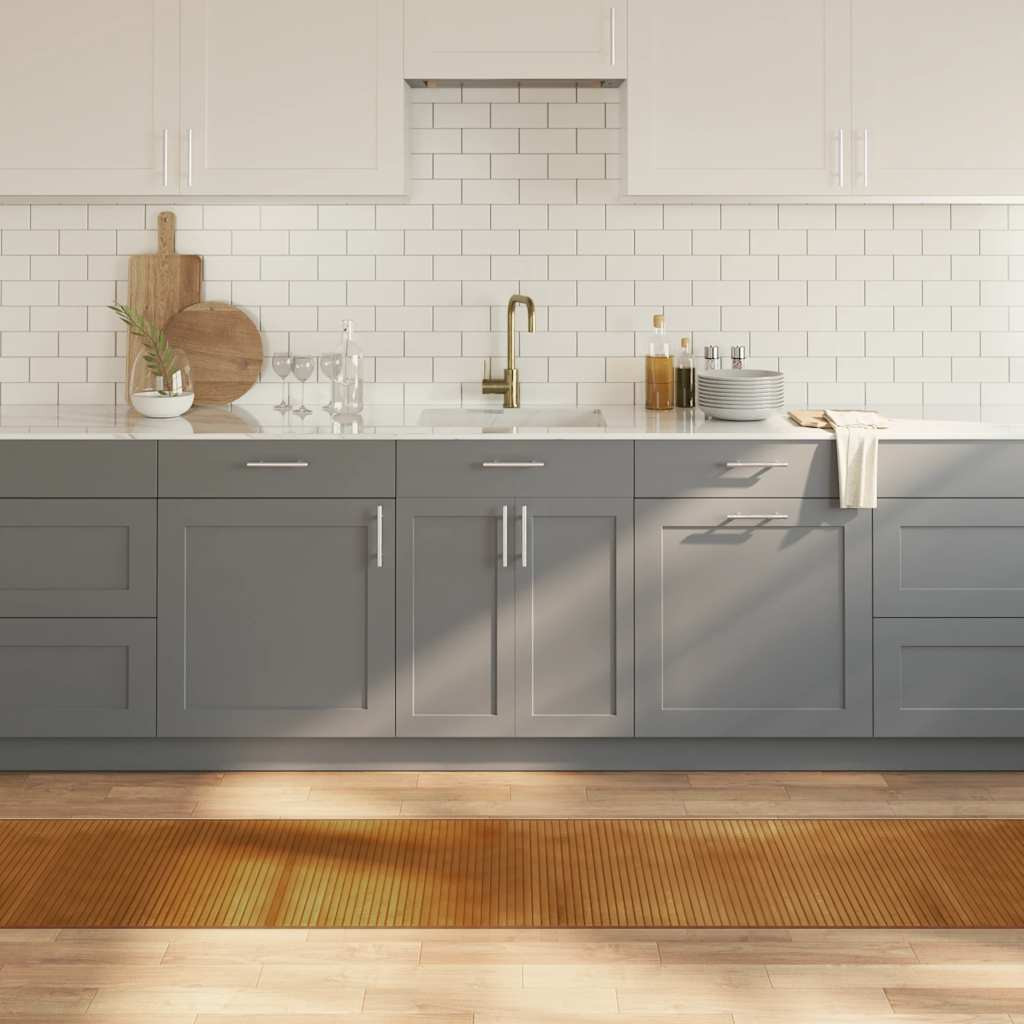 vidaXL Teppich Rechteckig Braun 60x1000 cm Bambus