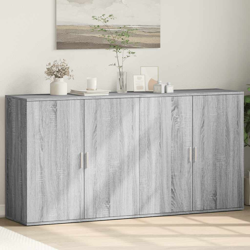 vidaXL Sideboards 2 Stk. Grau Sonoma 79x38x80 cm Holzwerkstoff