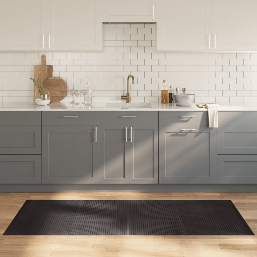 vidaXL Teppich Rechteckig Dunkelbraun 80x200 cm Bambus