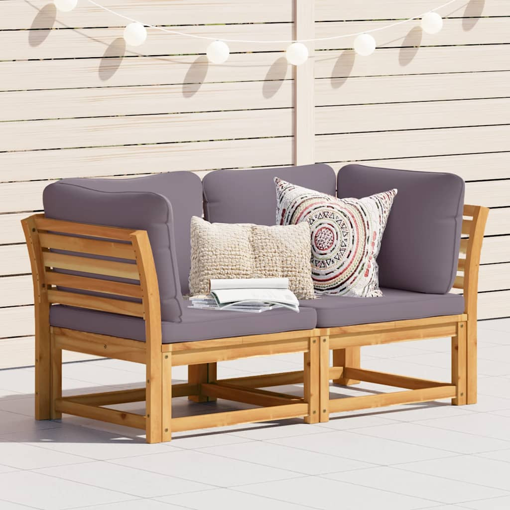 vidaXL Gartensofa mit Kissen 2-Sitzer Massivholz Akazie