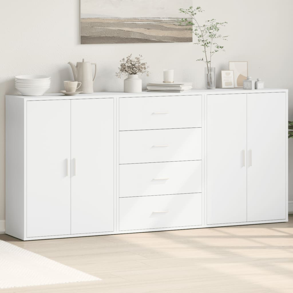 vidaXL Sideboards 3 Stk. Weiß 60x31x84 cm Holzwerkstoff