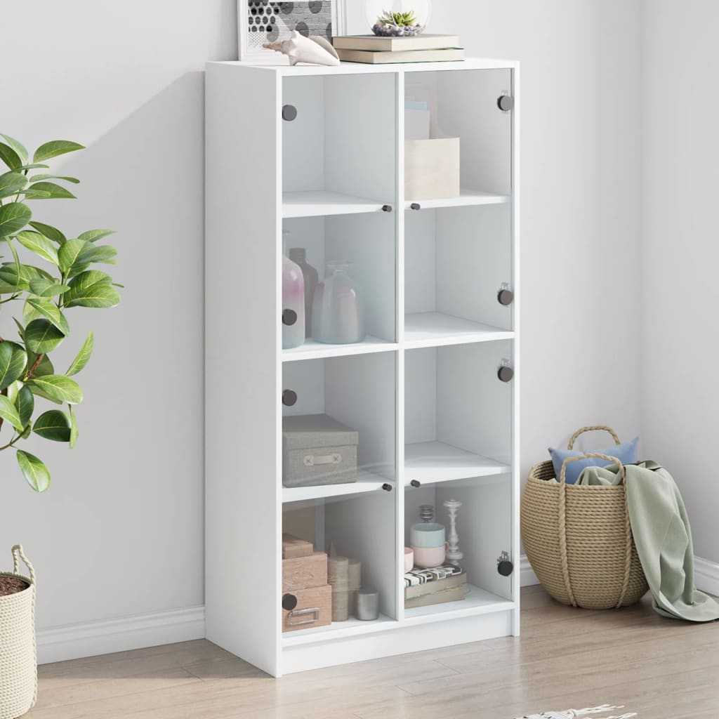vidaXL Highboard mit Türen Weiß 68x37x142 cm Holzwerkstoff