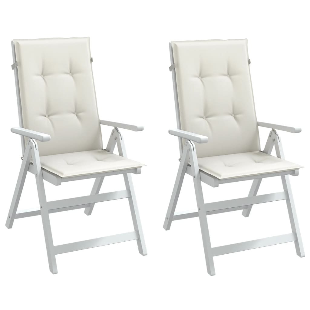 vidaXL Hochlehner-Auflagen 2 Stk. Melange Creme 120x50x4 cm Stoff