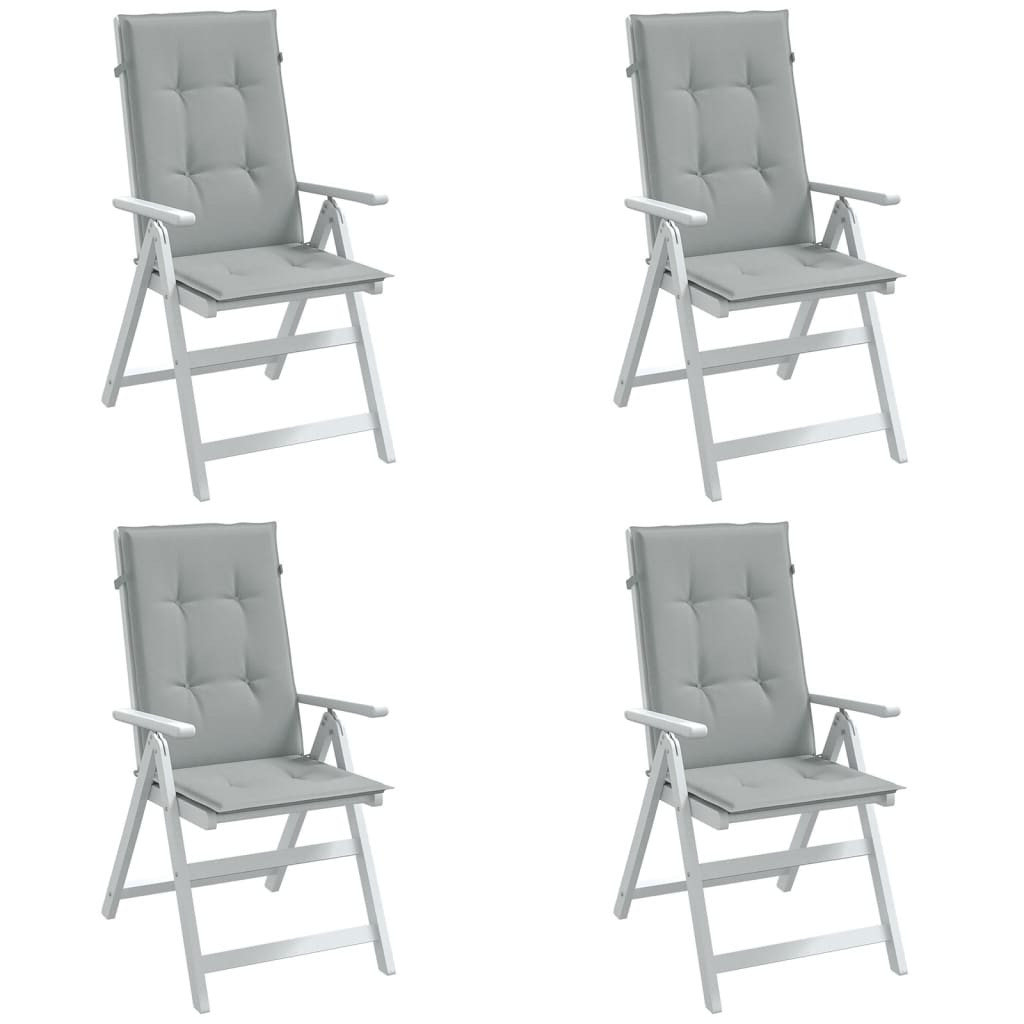 vidaXL Hochlehner-Auflagen 4 Stk. Melange Hellgrau 120x50x4 cm Stoff