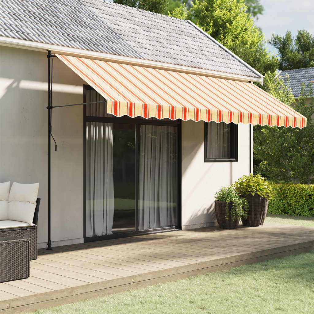 vidaXL Markisenvolant Gelb und Orange Gestreift 4,5 m