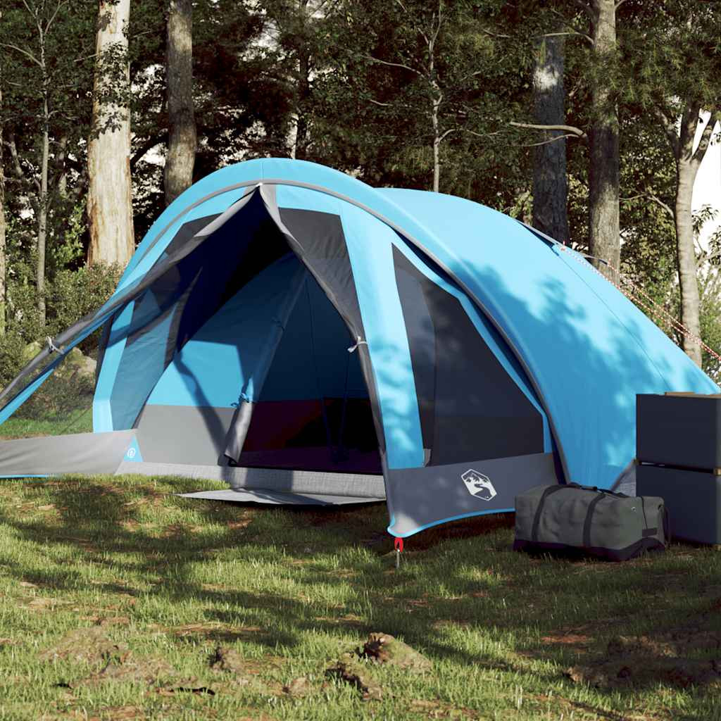vidaXL Campingzelt 4 Personen Blau Wasserdicht