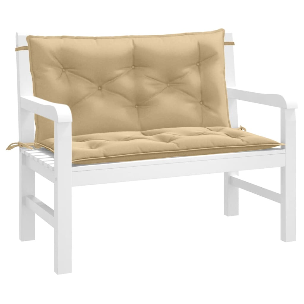 vidaXL Gartenbank-Auflagen 2 Stk. Melange Beige 100x50x7 cm Stoff