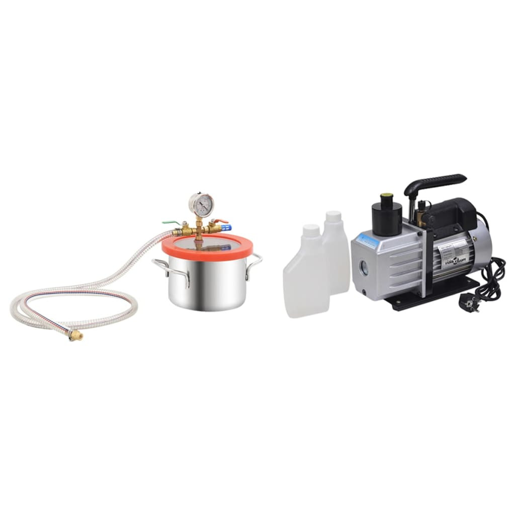 vidaXL Vakuumkammer mit 2-stufiger Pumpe 3,7 L