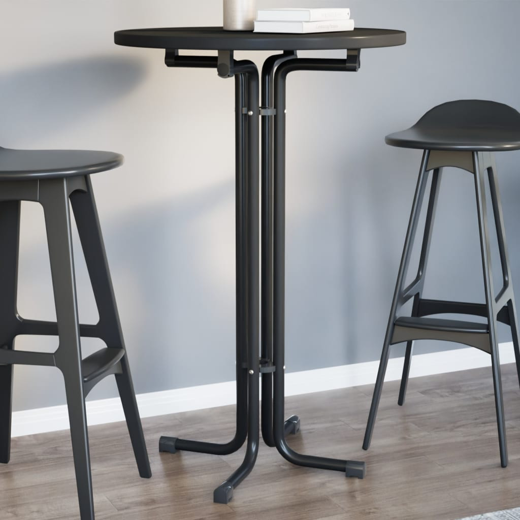 vidaXL Bartisch Schwarz Ø70x110 cm Holzwerkstoff und Stahl